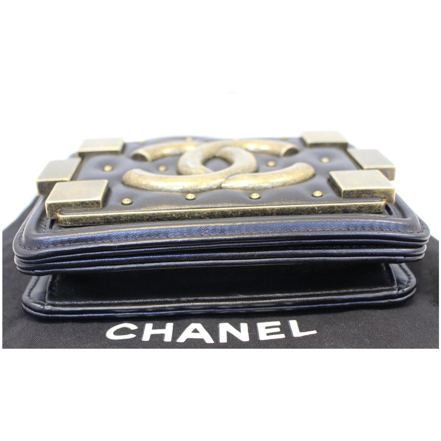 CHANEL Boy Brick Flap Black Leather Shoulder Bag