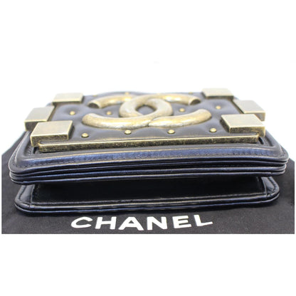 CHANEL Boy Brick Flap Black Leather Shoulder Bag
