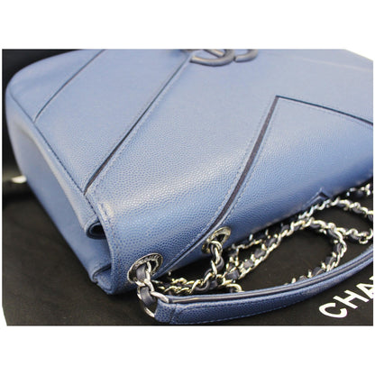 CHANEL CC Chevron Flap Shoulder Crossbody Bag Blue