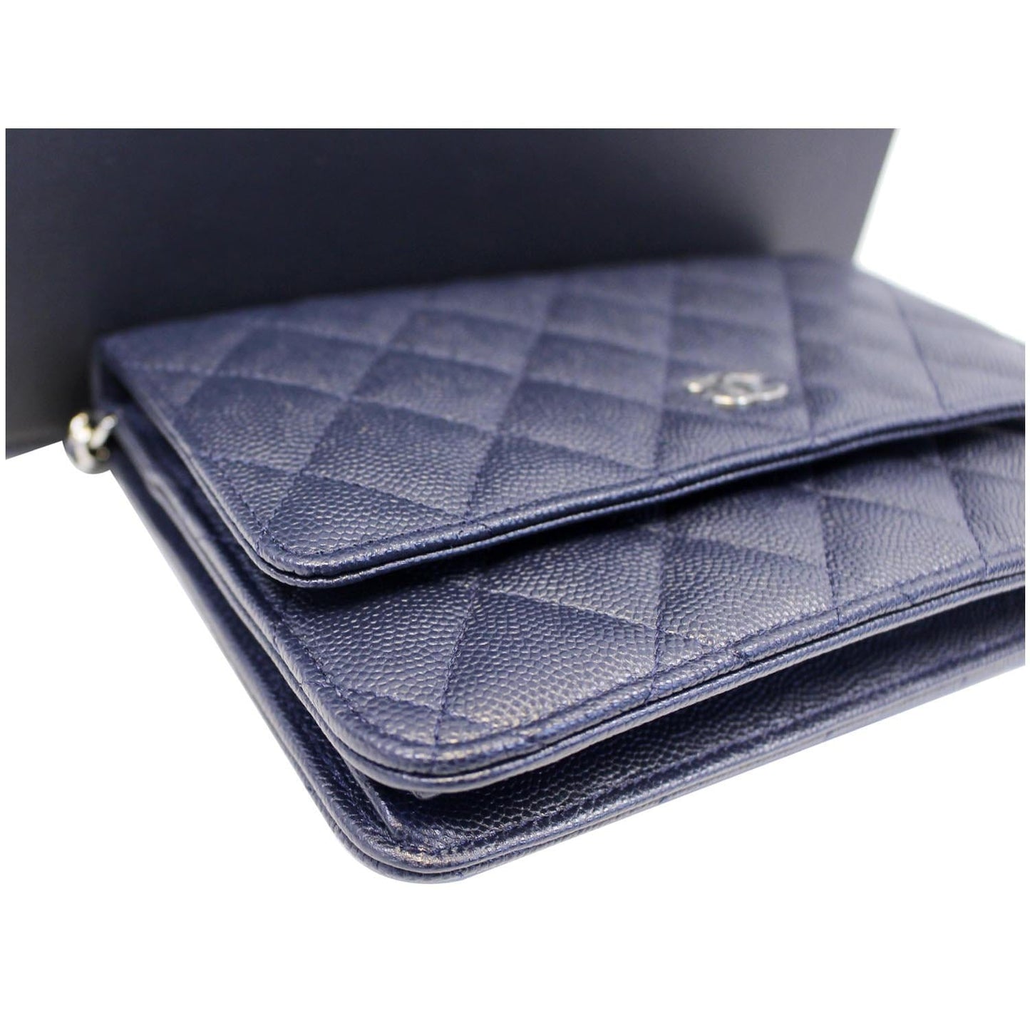CHANEL Wallet On Chain WOC Clutch Crossbody Bag Navy