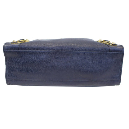 BALENCIAGA Metallic Edge City Leather Shoulder Bag Navy Blue - Last Call