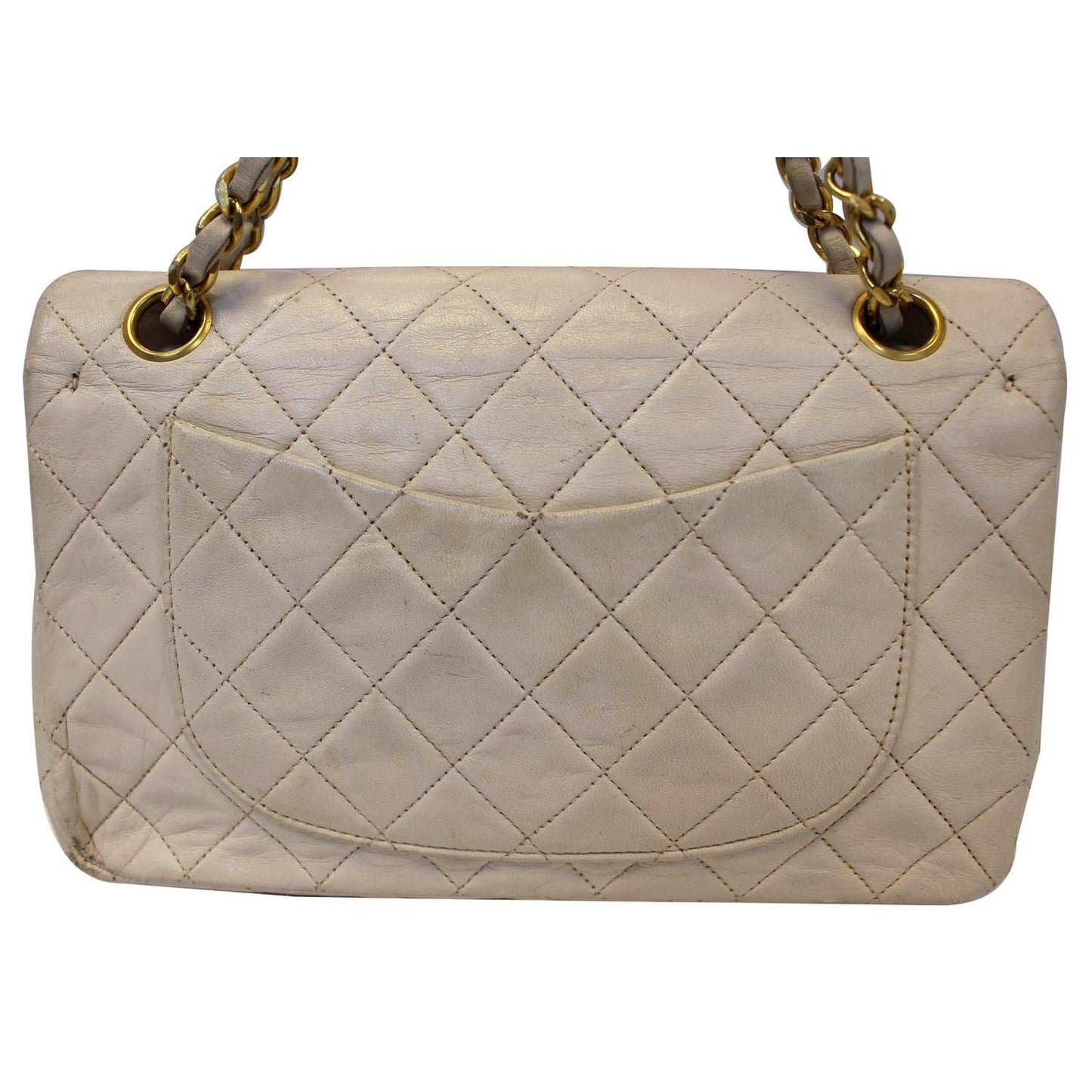 Chanel Classic Medium Double Flap Shoulder Bag Ivory