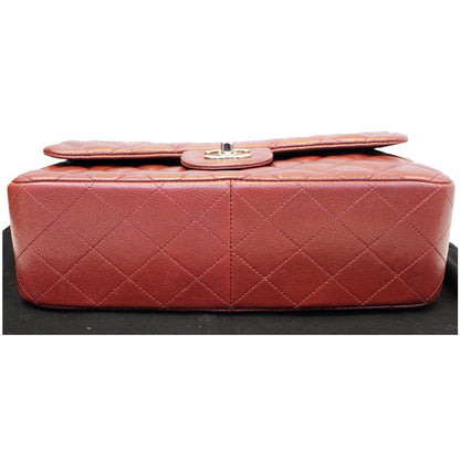 Chanel Jumbo Double Flap Caviar Quilted Shoulder bag Red