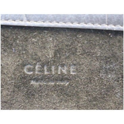 CELINE Medium Phantom Luggage Croc Stamped Embossed Leather Tote Bag Black
