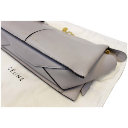Celine Tri-Fold Clutch on Chain Smooth Calfskin Crossbody Bag Light Grey - Last Call