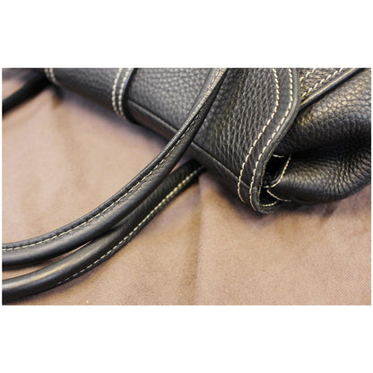 Celine Buckle Leather Satchel Bag Black - Last Call