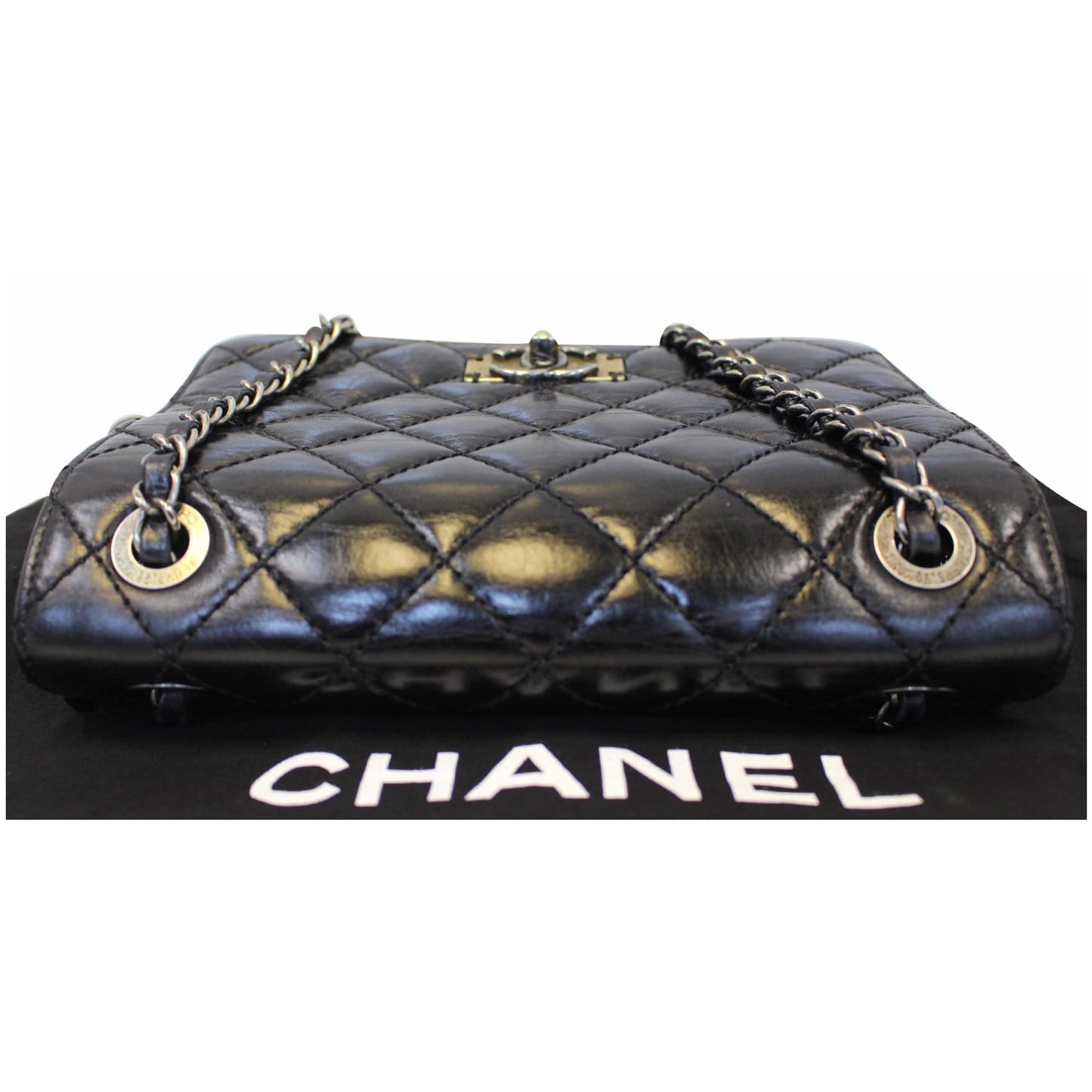 CHANEL CC Quilted Leather Flap Crossbody Bag Black