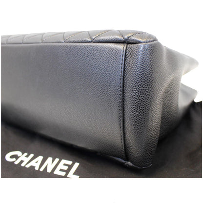 CHANEL Black Caviar Leather Grand Shopping Tote Bag