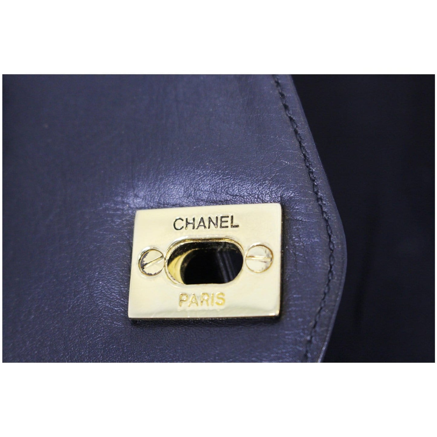 CHANEL Vintage Logo Plaque Bum Bag Black