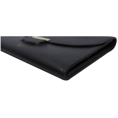 CELINE Trotteur Large Flap Multifunction Smooth Leather Wallet Black