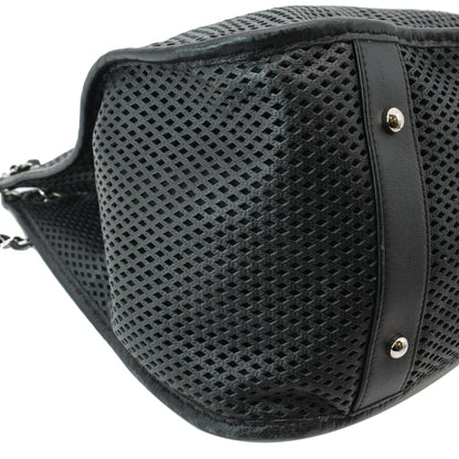 CHANEL Perforated Up In The Air Calfskin Tote Bag Black