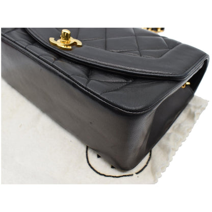 CHANEL Diana Flap Bag Quilted Leather Shoulder Bag Black