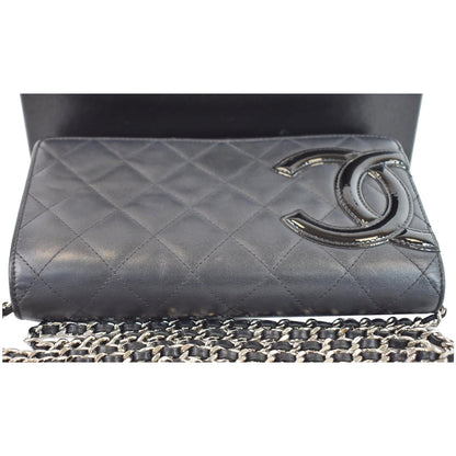 CHANEL Cambon Ligne Quilted Leather WOC Clutch Bag Black- Sold