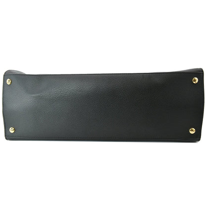 BURBERRY Large Title Leather Tote Bag Black