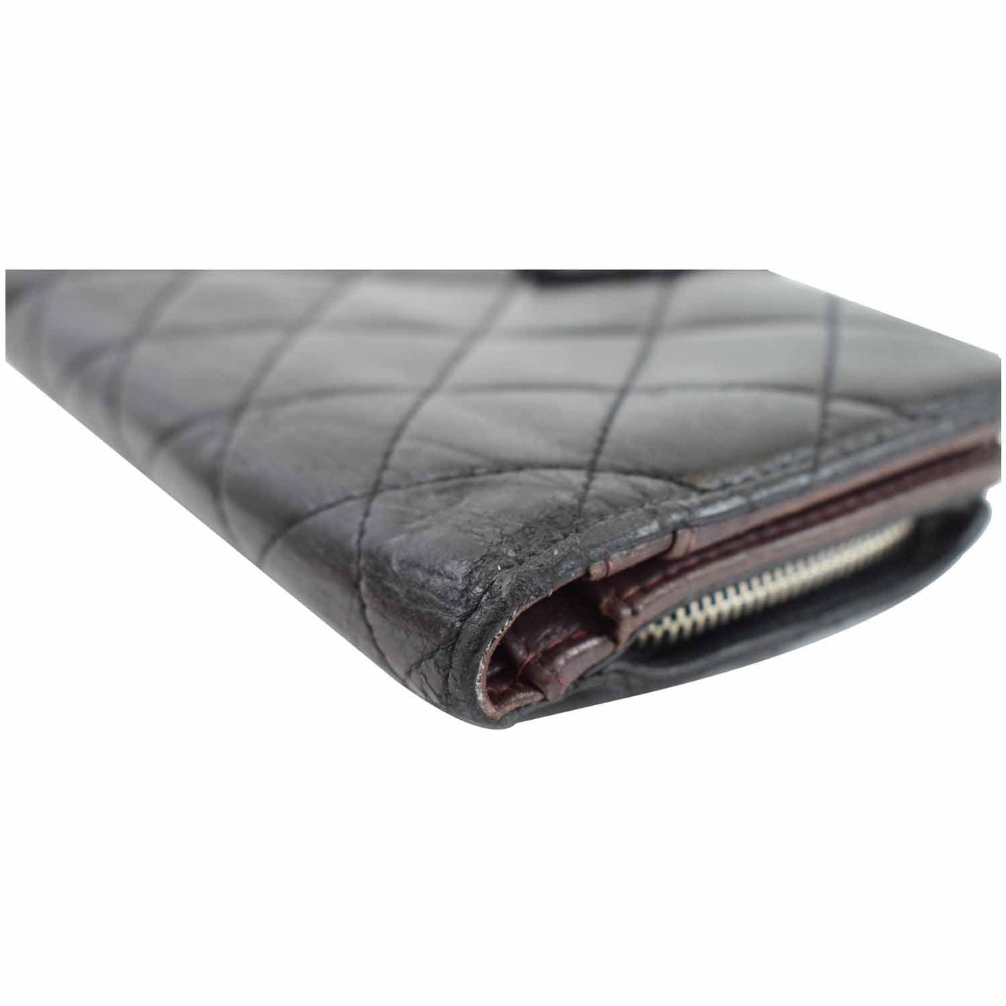 CHANEL CC Lambskin Leather Bifold Wallet Black