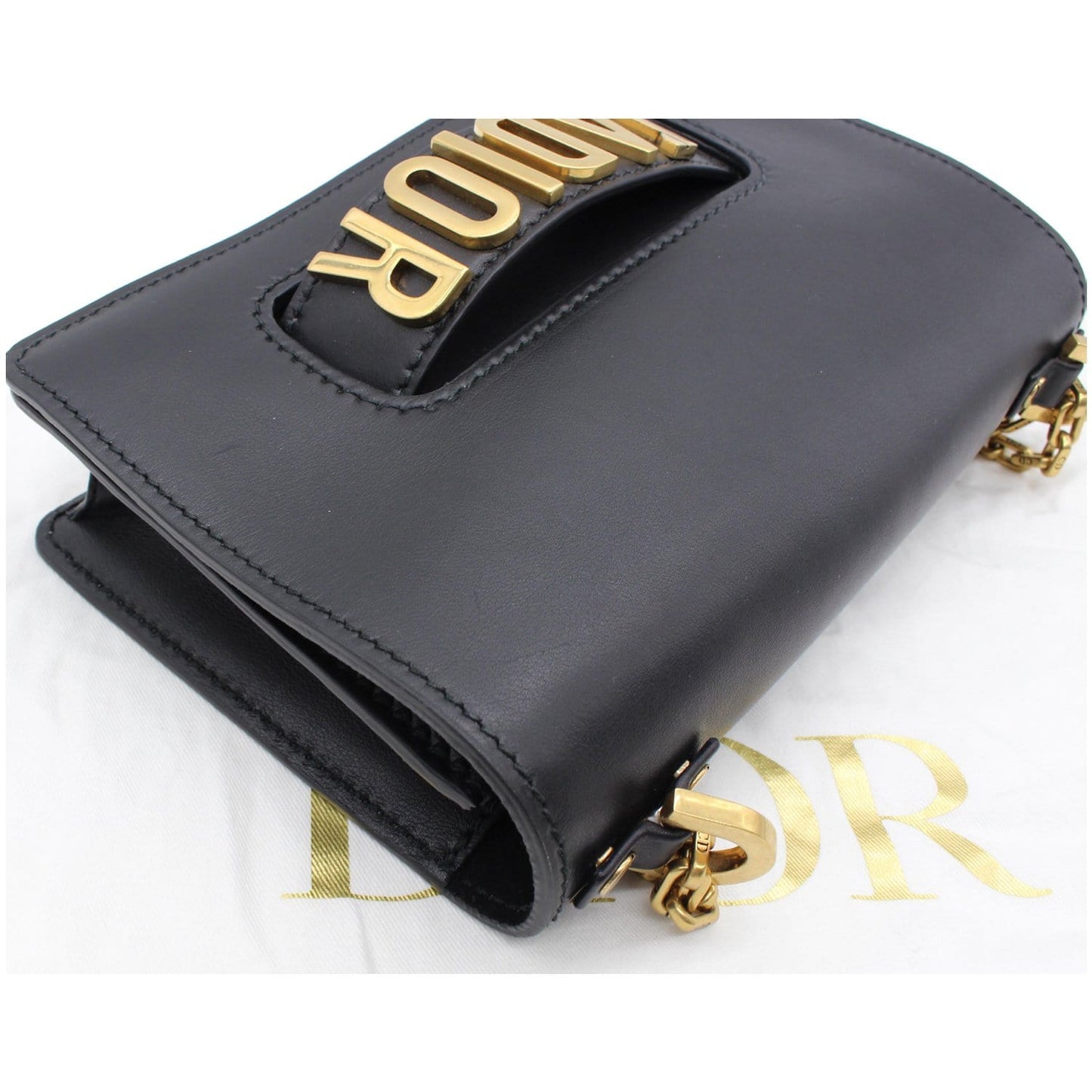 Christian Dior J'Adior Medium Calfskin Leather Flap Shoulder Bag Black - 10% OFF