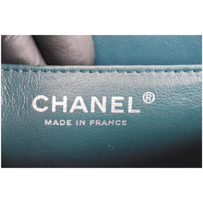 CHANEL Jumbo Classic Single Flap Lambskin Crossbody Bag Teal