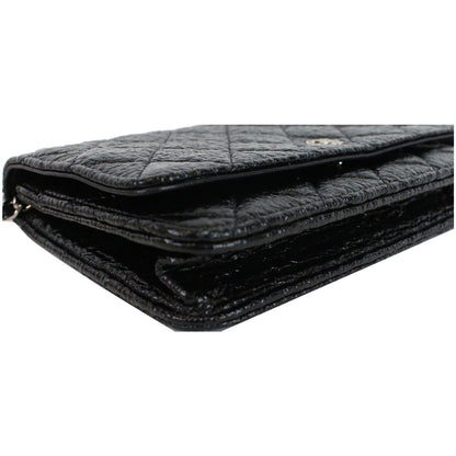 CHANEL CC Aged Lambskin Wallet on Chain WOC Crossbody Bag Black