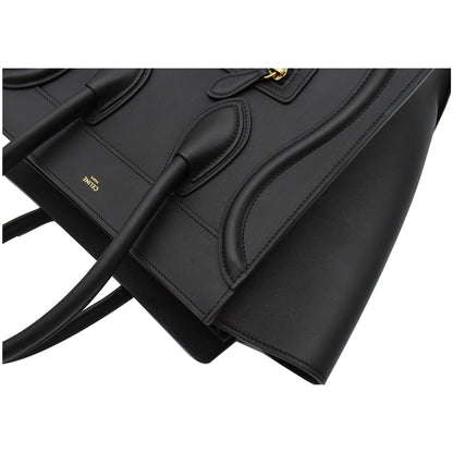 CELINE Mini Luggage Leather Tote Bag Black