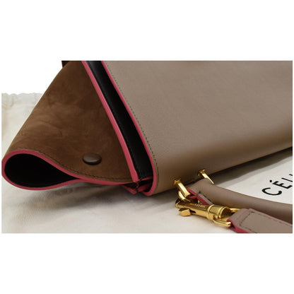 CELINE Trapeze Small 2way Leather Shoulder Bag Tricolor