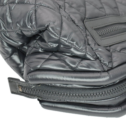 CHANEL Coco Cocoon Quilted Nylon Trolley Rolling Bag Black
