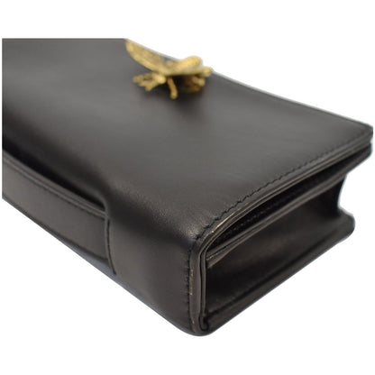 CHRISTIAN DIOR Bee Leather Pouch Clutch Bag Black - 20% OFF