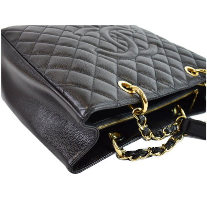 CHANEL Grand Shopping GST Caviar Leather Tote Bag Black