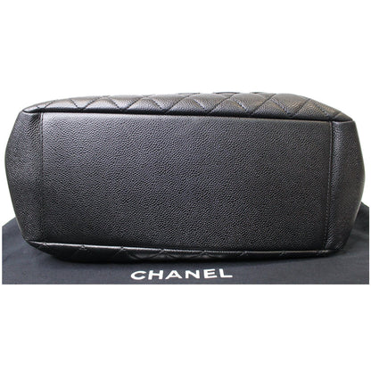 CHANEL Grand Shopping Caviar Leather Tote Bag Black