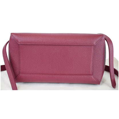 CELINE Micro Belt Grained Calfskin 2Way Shoulder Bag Ruby