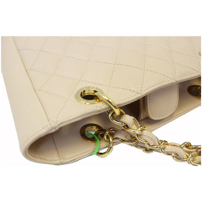CHANEL PST Caviar Leather Petit Shopping Tote Bag Beige