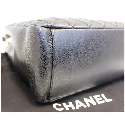 CHANEL Black Caviar Leather Grand Shopping Tote Bag