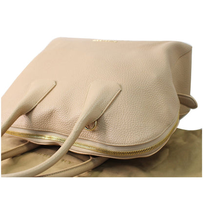 BURBERRY London Greenwood Grainy Leather Bowling Bag Nude