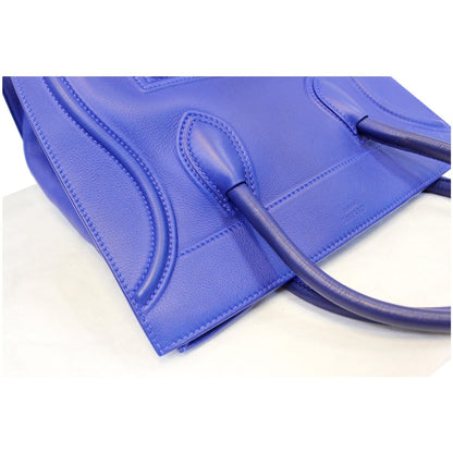 CELINE Phantom Luggage Medium Leather Tote Bag Blue