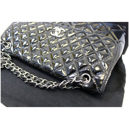 CHANEL Sac Rabat Patent Leather Shoulder Bag