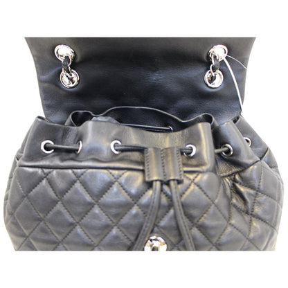 CHANEL Urban Spirit Lambskin Leather Backpack Bag Black