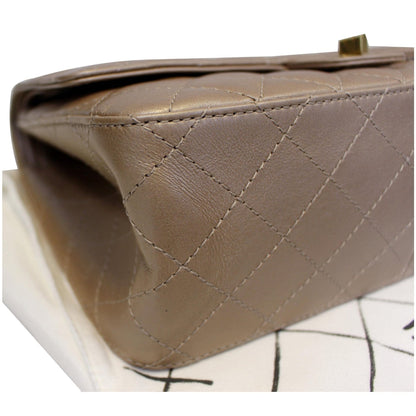 CHANEL Reissue Mademoiselle Lock Calfskin Leather Shoulder Bag Beige