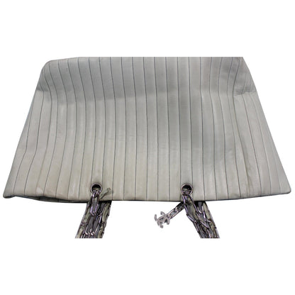 CHANEL Large CC Chain Lambskin Tote Shoulder Bag Cream