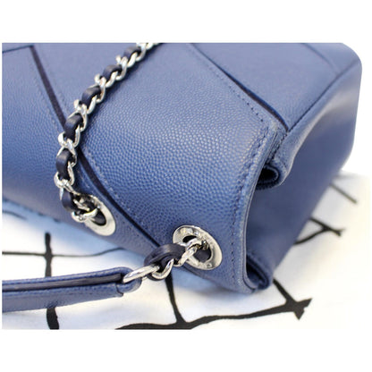 CHANEL CC Chevron Flap Shoulder Crossbody Bag Blue