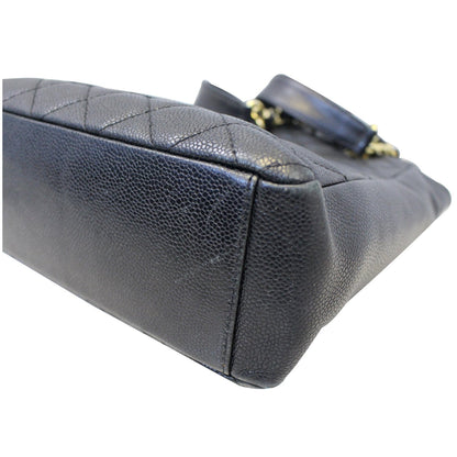 CHANEL PST Petit Shopping Caviar Leather Tote Bag Black
