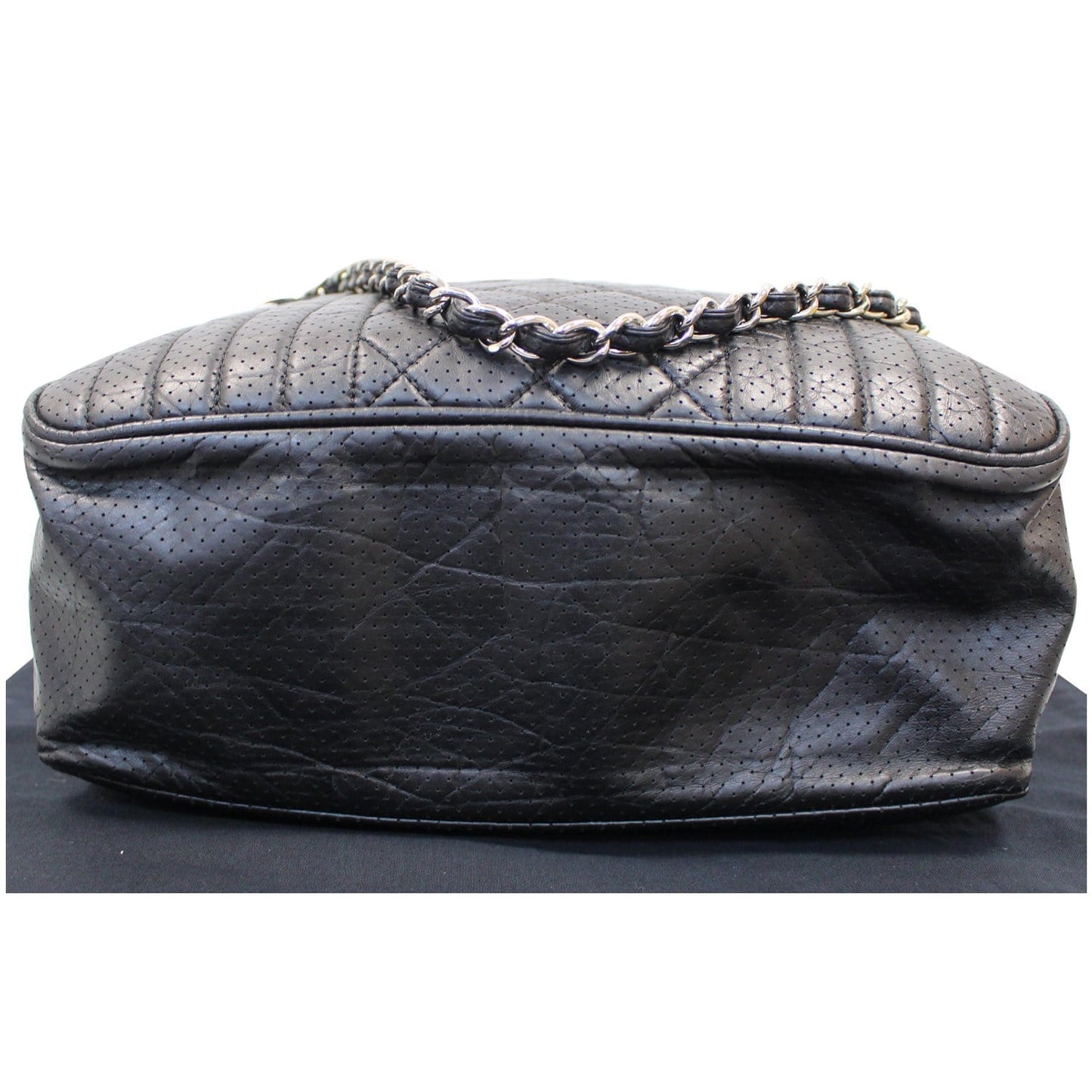 CHANEL Calfskin Perforated 50's Bowler Bag Black