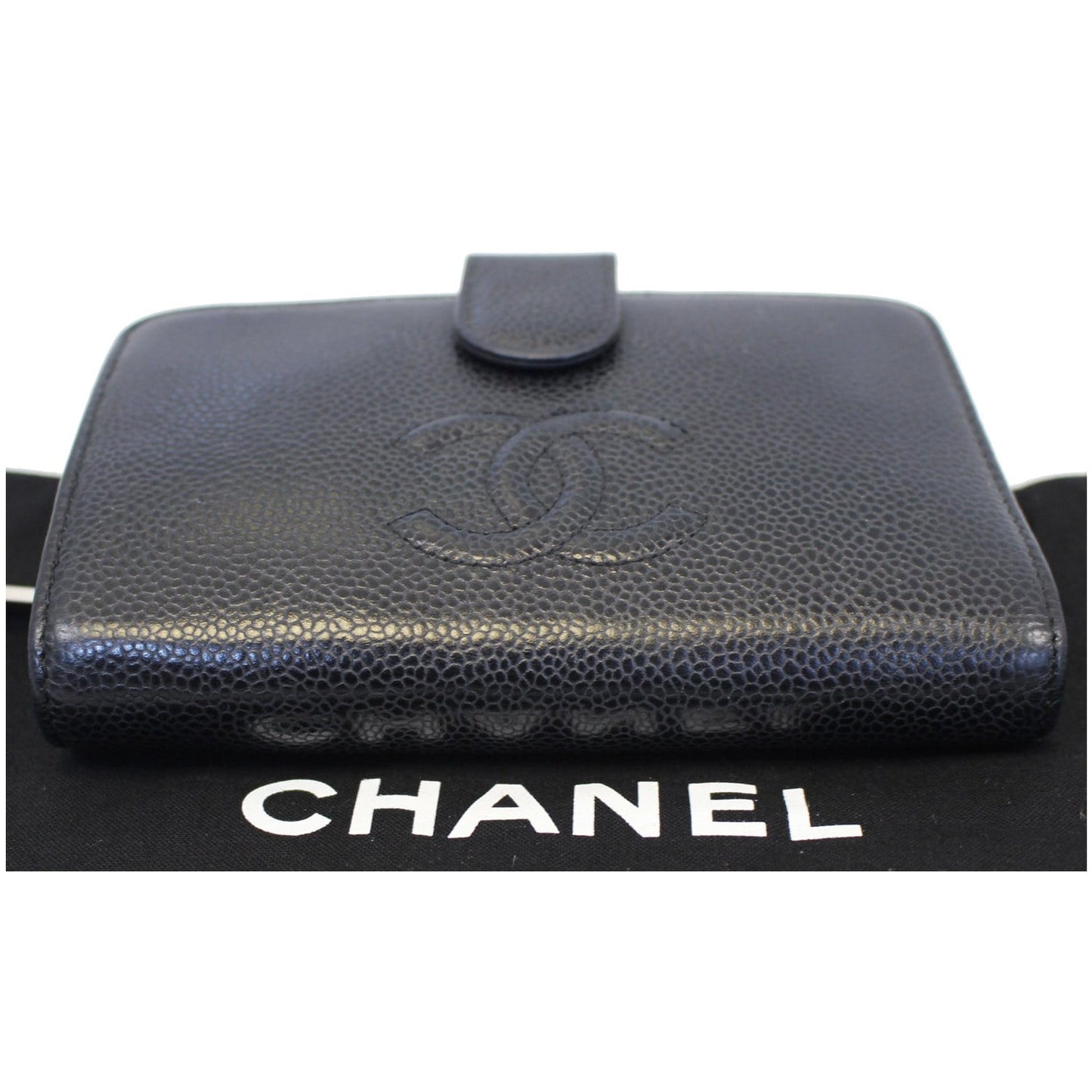 CHANEL CC Caviar Leather Bifold Wallet Black