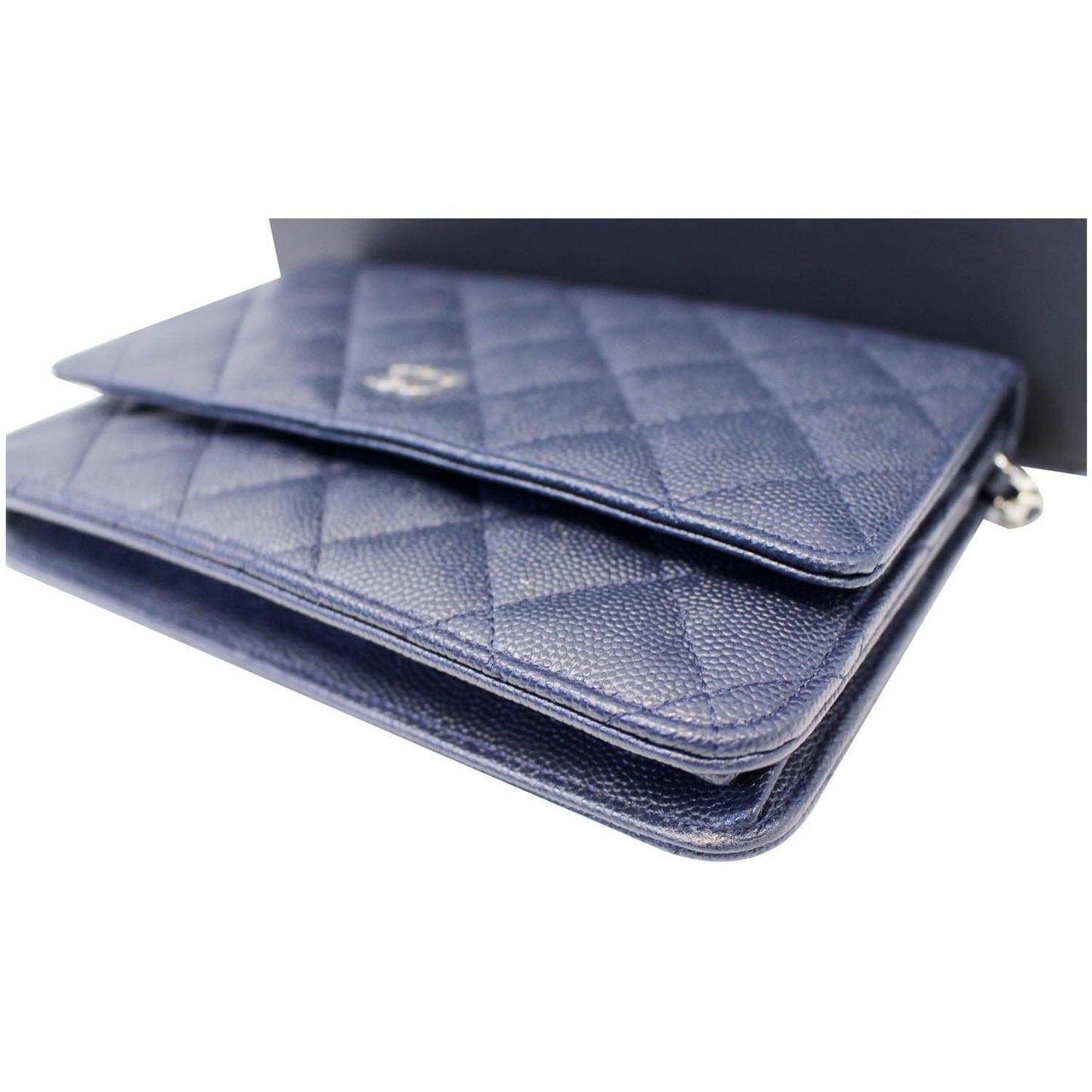 CHANEL Wallet On Chain WOC Clutch Crossbody Bag Navy