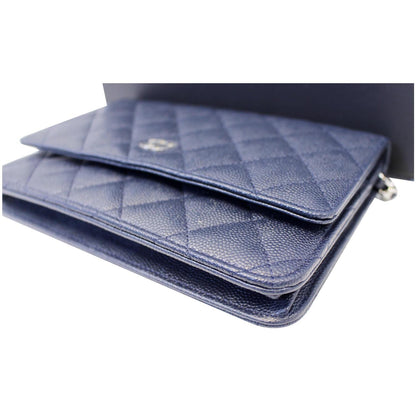 CHANEL Wallet On Chain WOC Clutch Crossbody Bag Navy