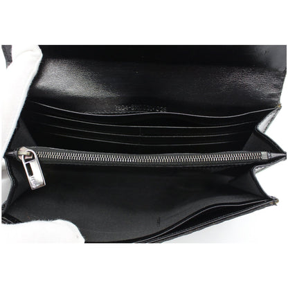 FENDI Zucchino Monogram Canvas Long Bi-Fold Wallet Black