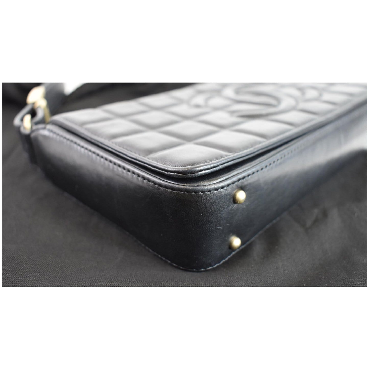 CHANEL CC Chocolate Bar Flap Bag Black