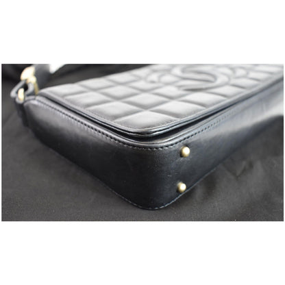 CHANEL CC Chocolate Bar Flap Bag Black