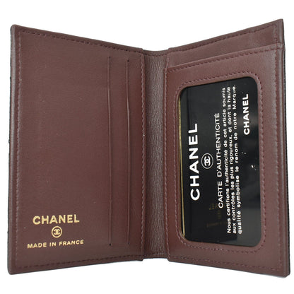 CHANEL CC Card Holder Quilted Caviar Leather Wallet Black