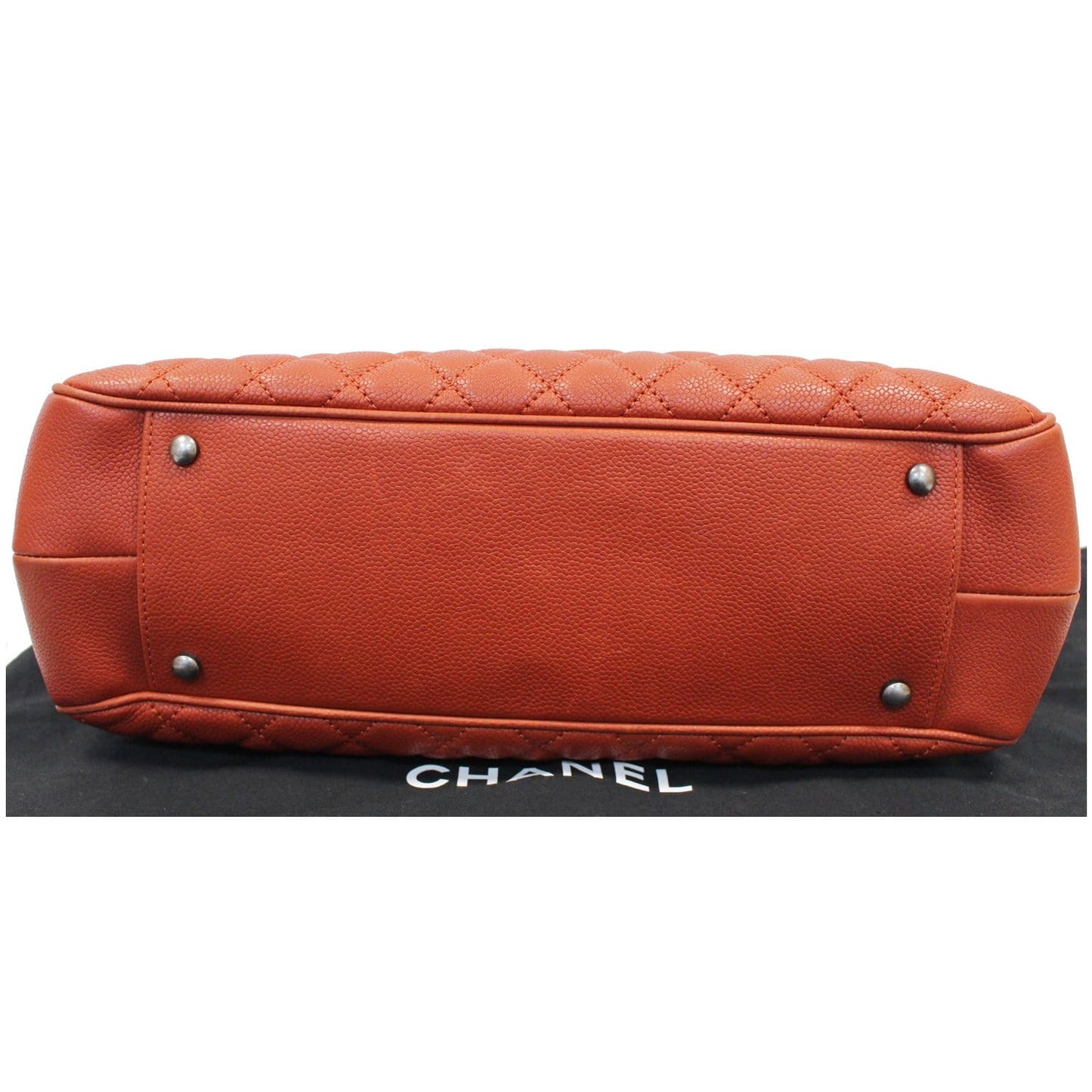 CHANEL Medium Rock In Rome Quilted Caviar Shoulder Tote Bag Red