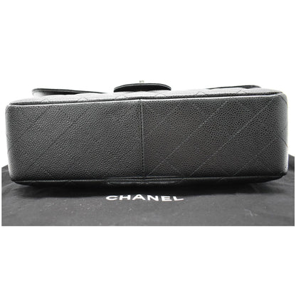CHANEL Jumbo Classic Single Flap Caviar Leather Shoulder Bag Black