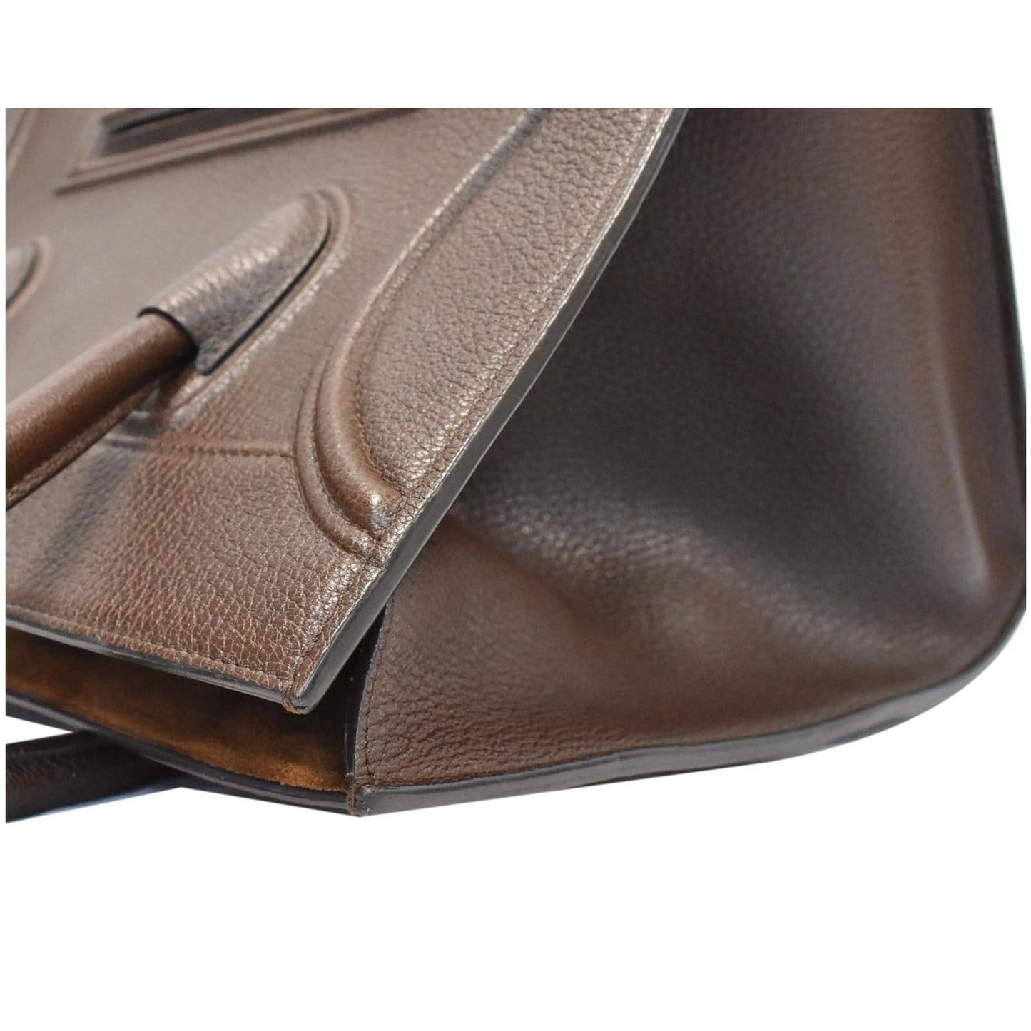 CELINE Luggage Phantom Medium Leather Tote Bag Brown